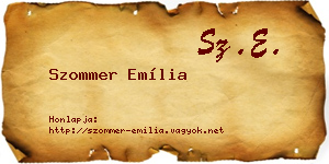 Szommer Emília névjegykártya